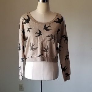 Crop Sweater Beige and Brow Size M